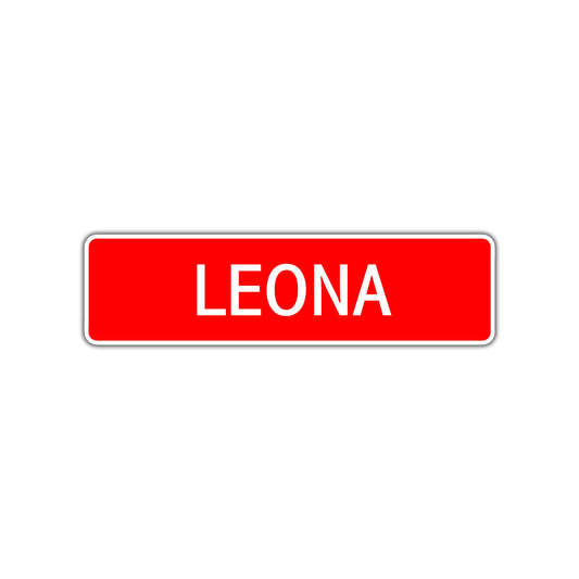 Leona Street Sign