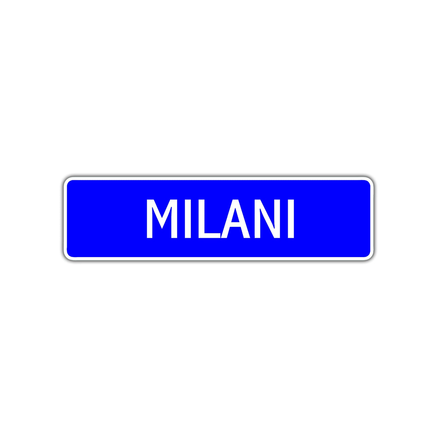Milani Street Metal Sign Plate