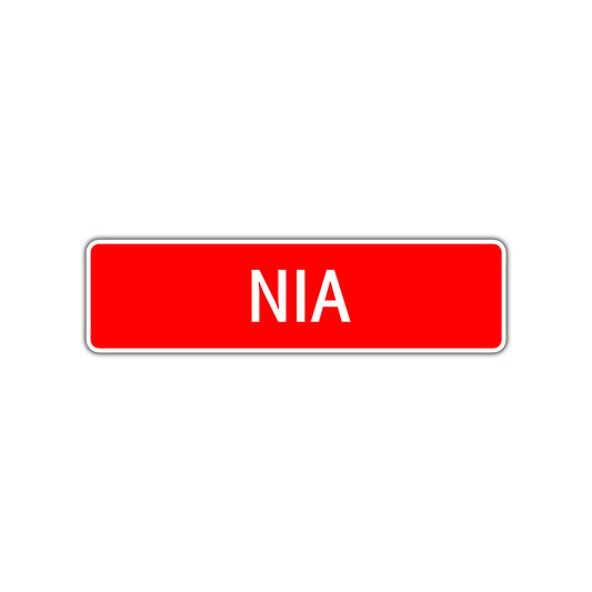Nia Street Sign