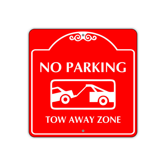No Parking Tow Away Zone Square Sign