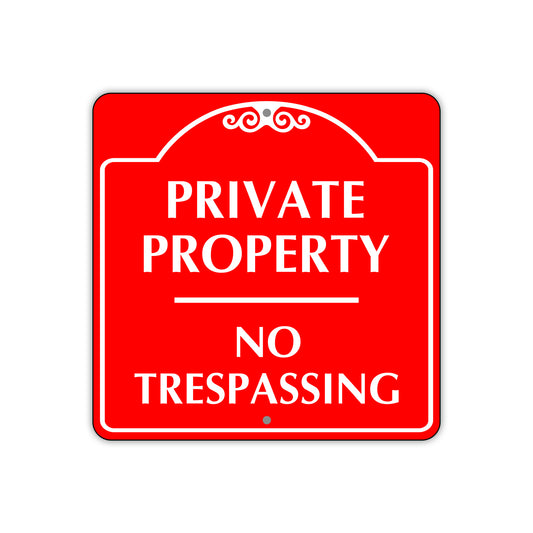 Private Property No Trespassing Sign Plate