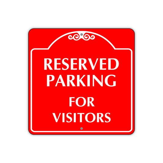 Reserved Parking For Visitors Square Sign
