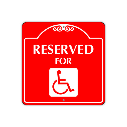 Reserved for Handicap Square Colour Sign