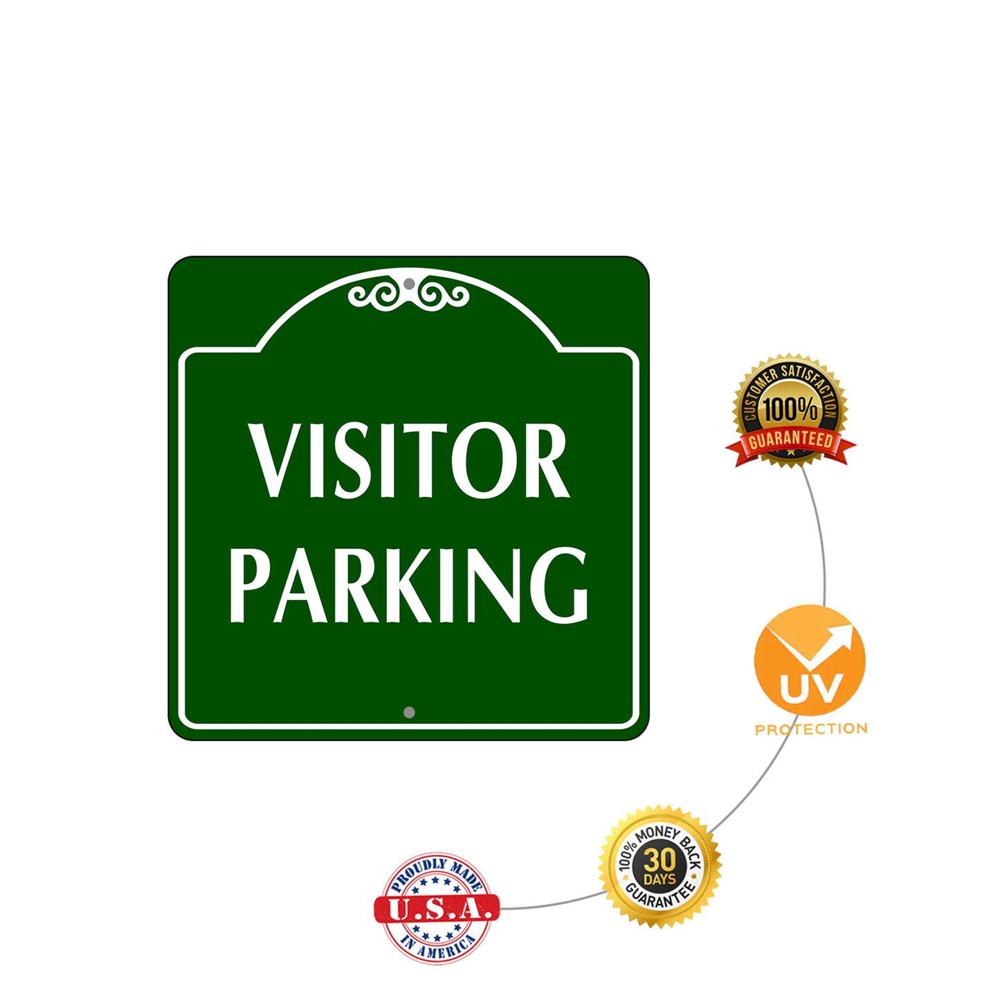 Visitor Parking Square Aluminum Metal Sign Plate