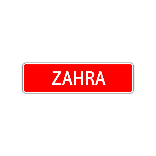 Zahra Street Sign