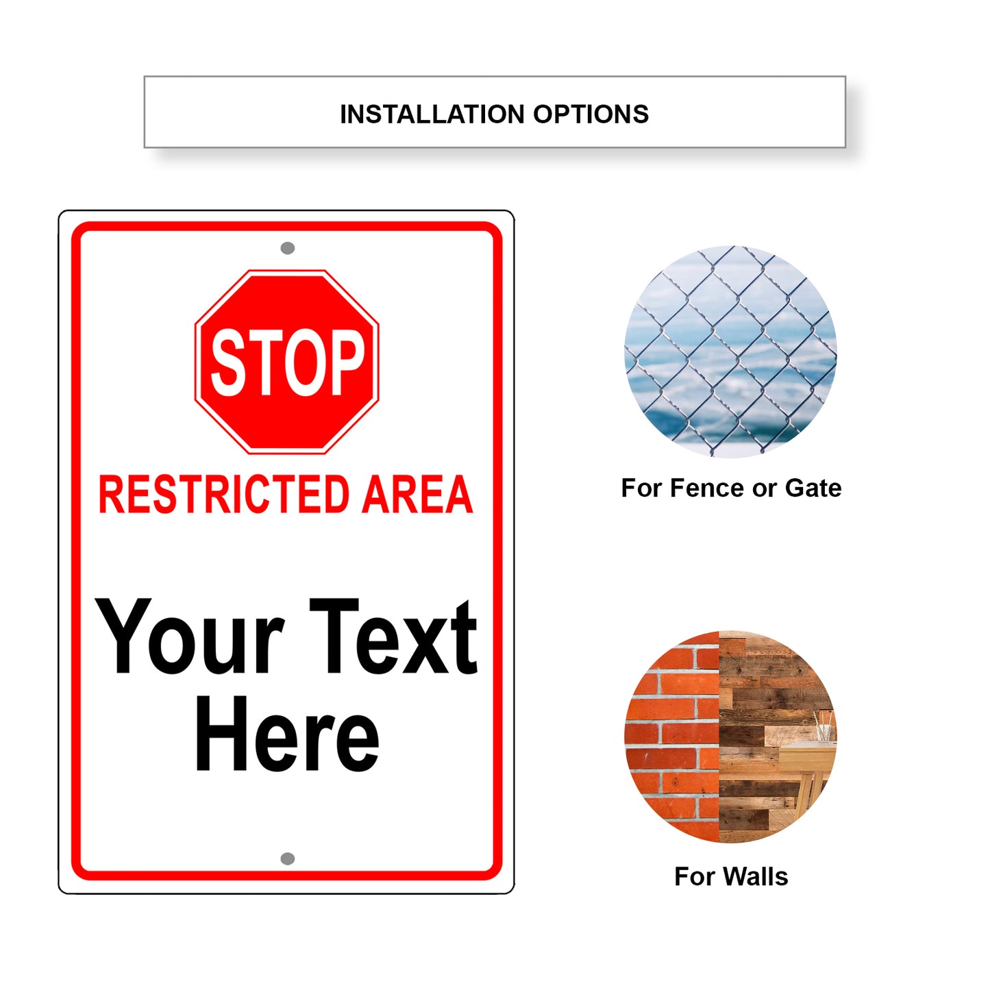 Stop Restricted Area Sign