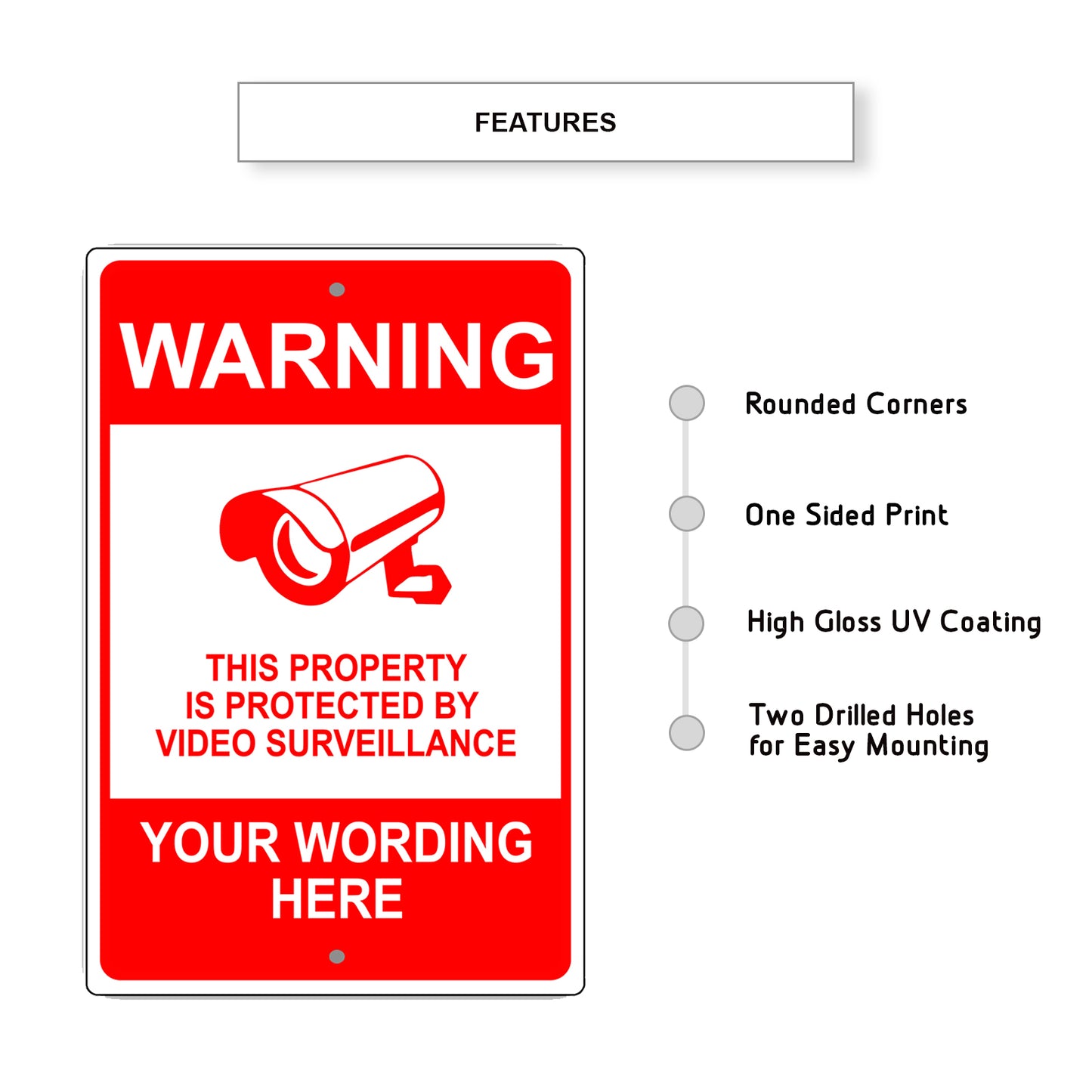 Warning This Property Is Procted By Video Surveillance Sign