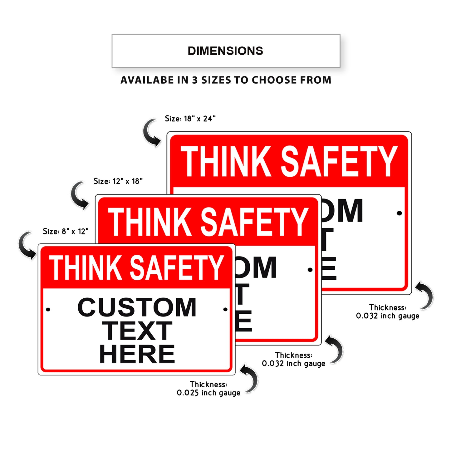 Think Safety Custom Text Here Sign