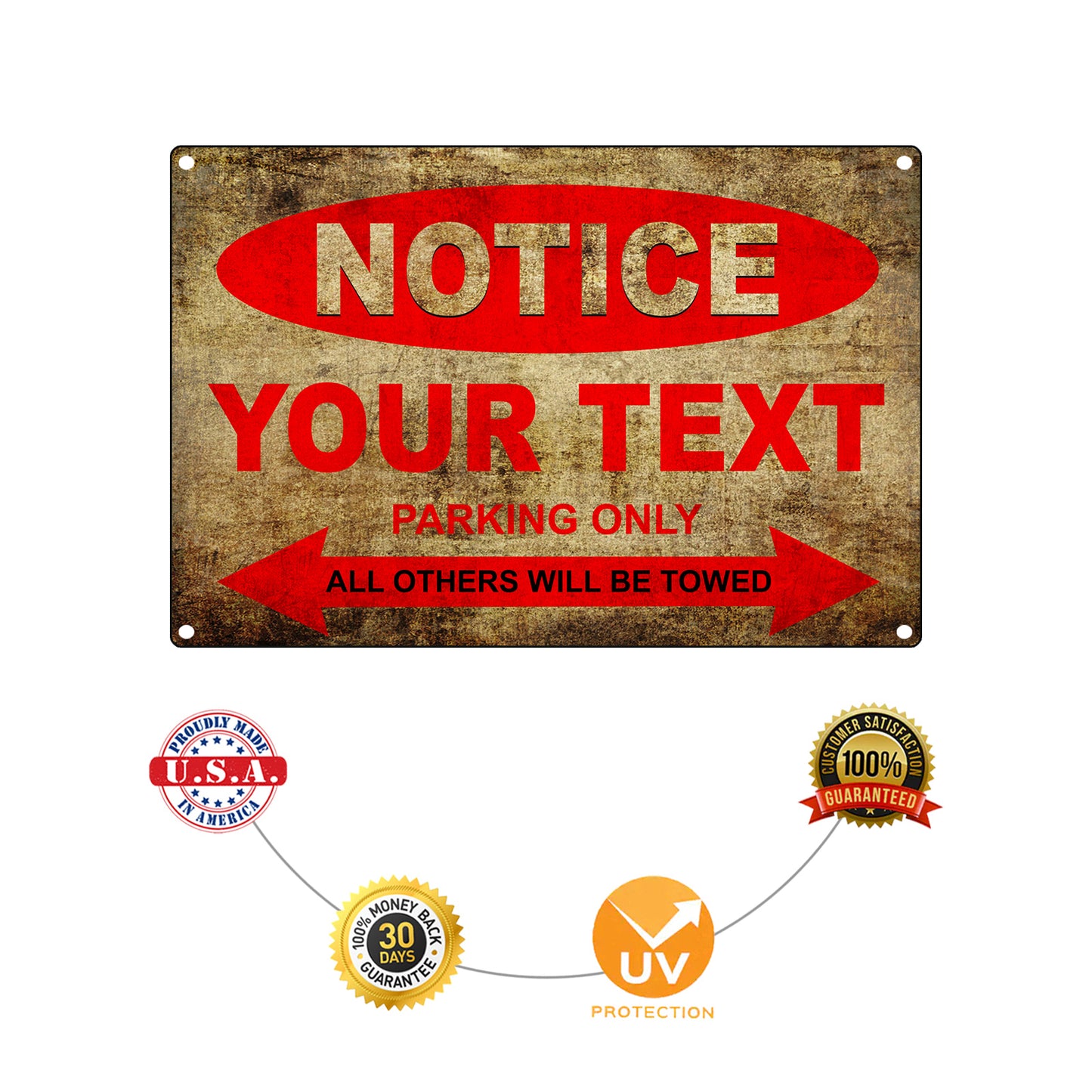 Notice Your Text Parking Only Sign