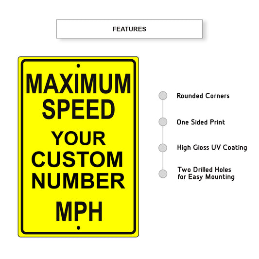 Maximun Speed Your Custom Number MPH Sign