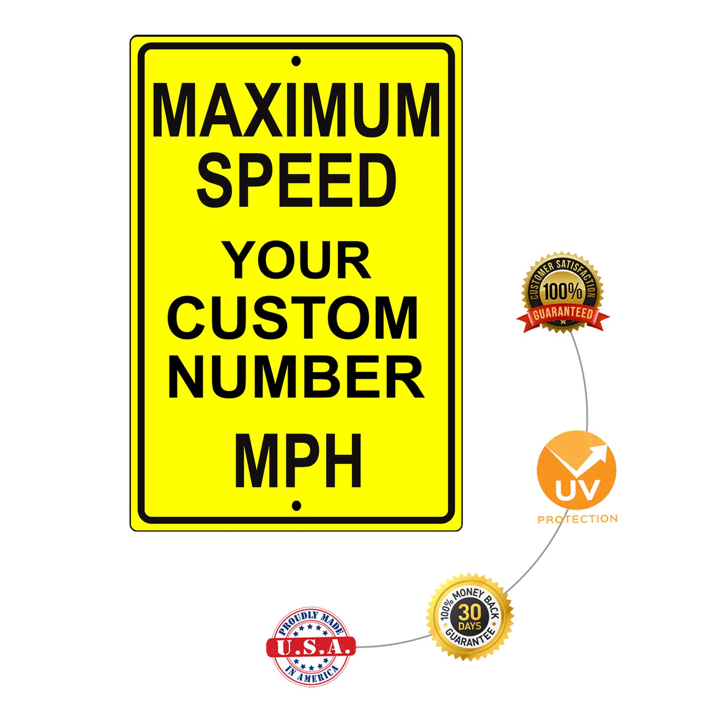 Maximun Speed Your Custom Number MPH Sign