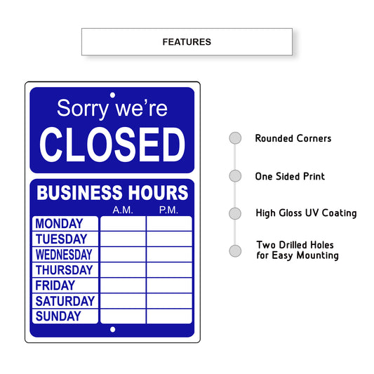 Sorry We're Closed Sign