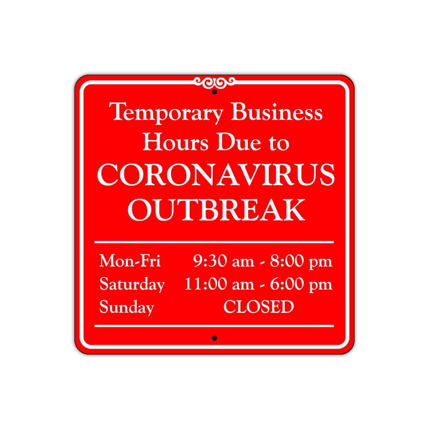 Corona Virus Out Break Sign