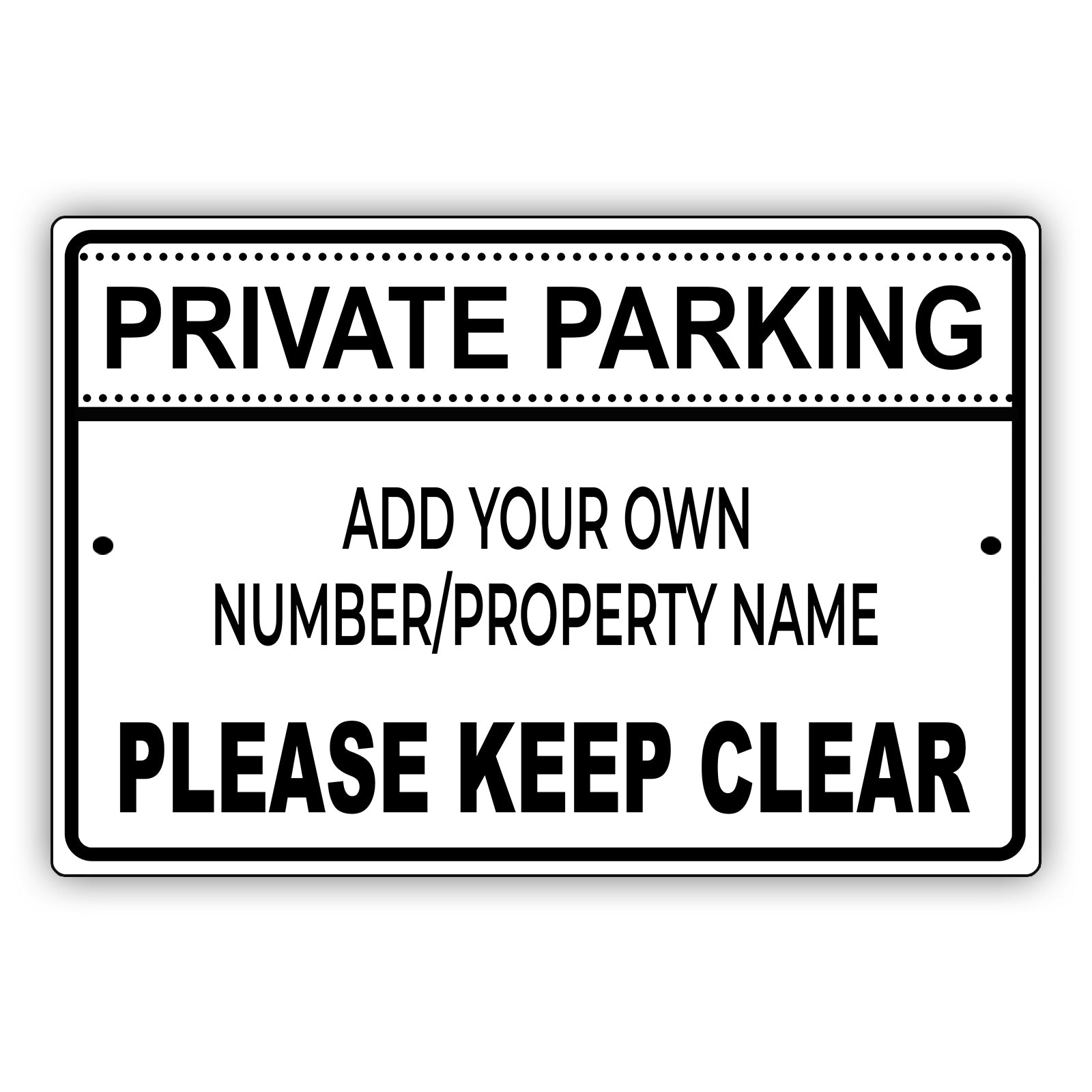 Private Parking Please Keep Clear Sign