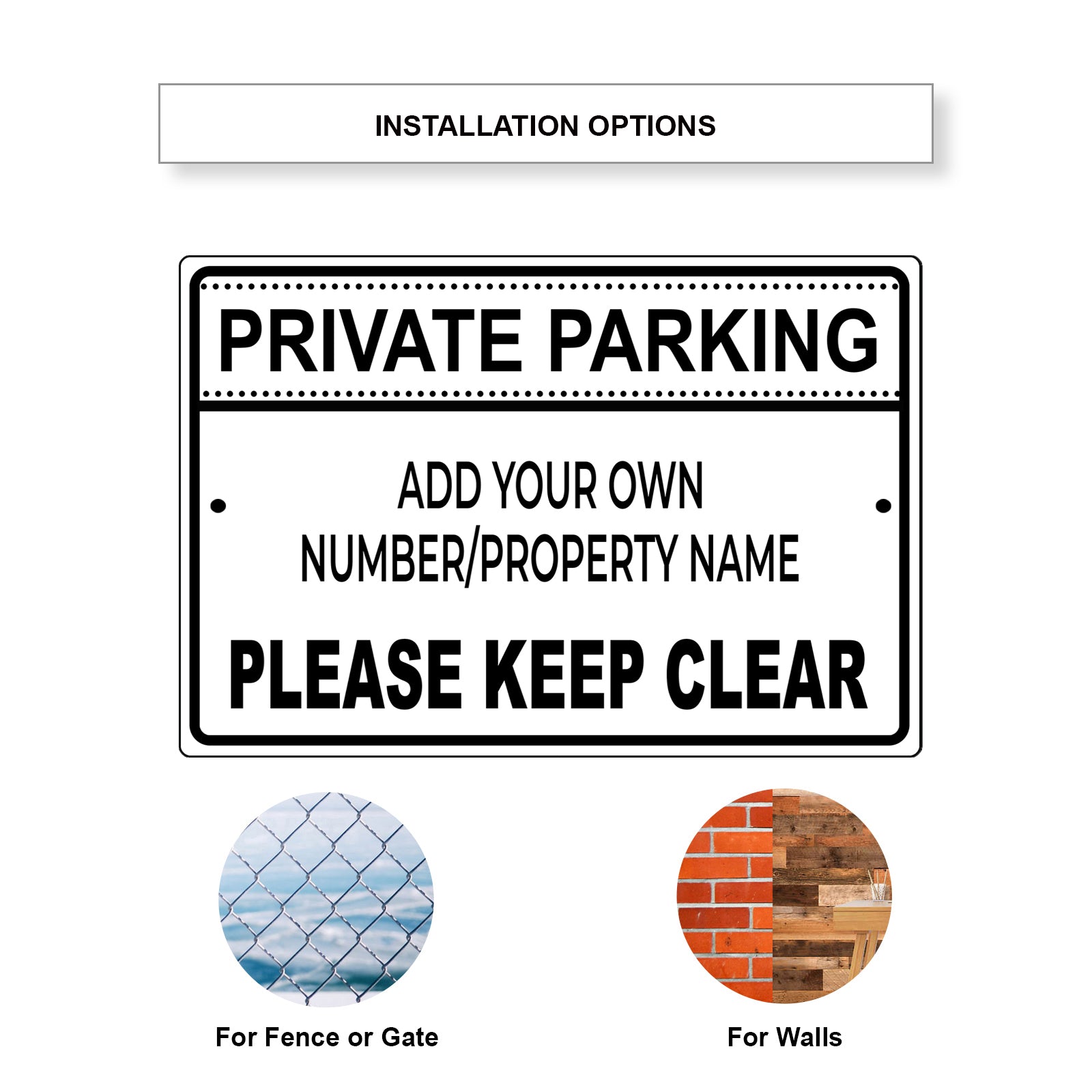 Private Parking Please Keep Clear Sign