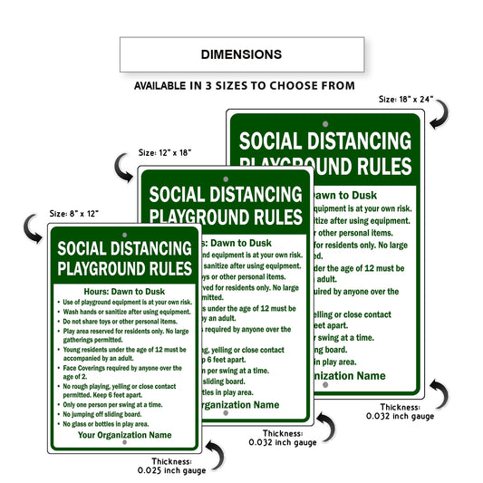 Social Distance PlayGround Rules Sign