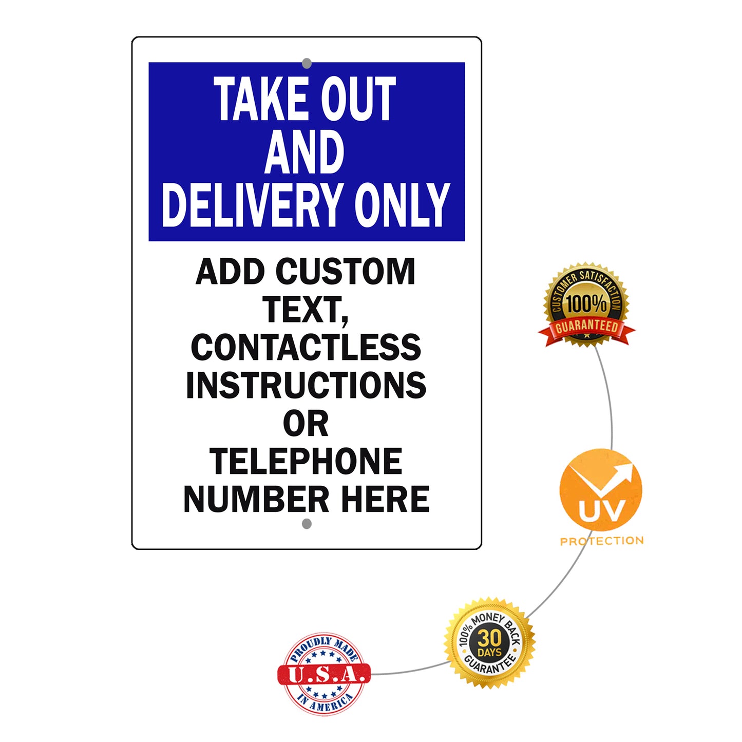 Take Out And Delivery Only Sign