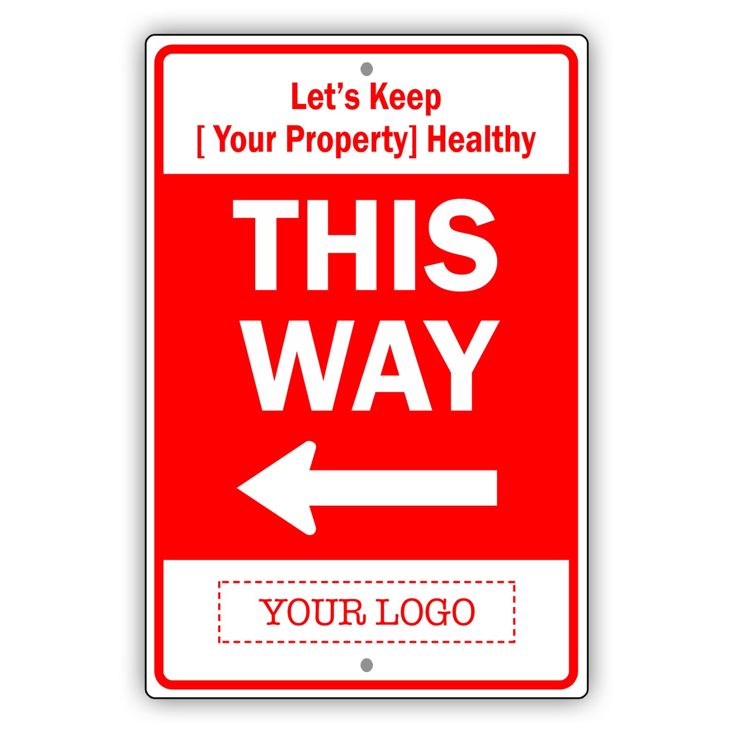 This Way Left Arrow Sign