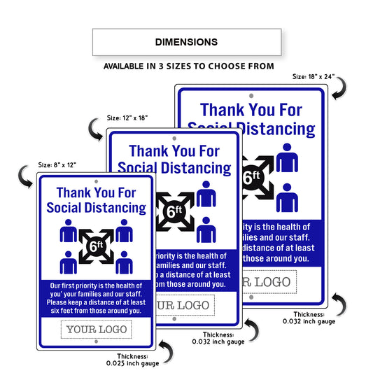 Thank You For Social Distancing Sign