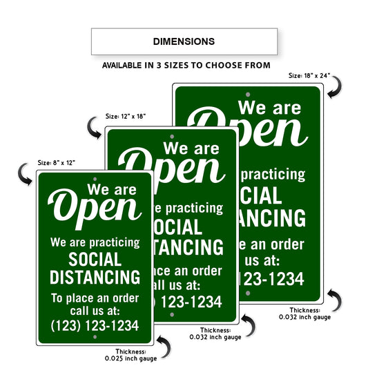 We Are Open Social Distancing Sign