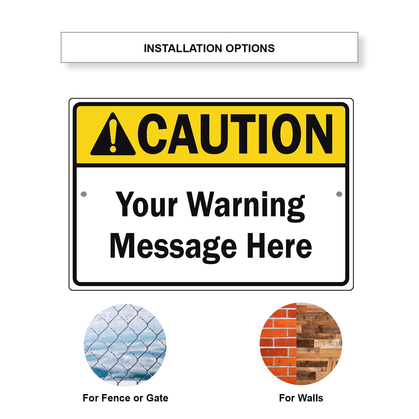 Caution Your Warning Message Here Sign