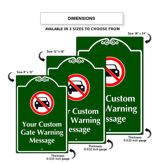 Your Custom Gate Warning Message Sign