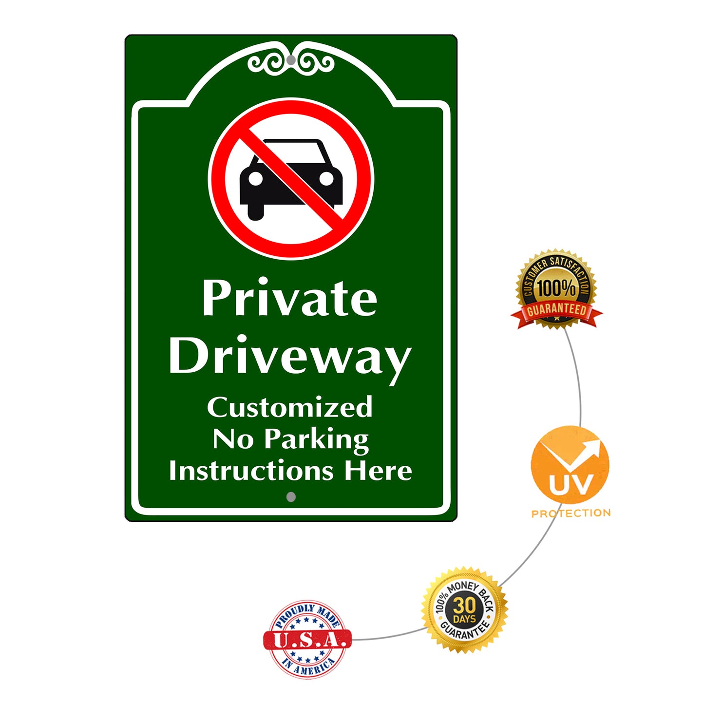 Private Driveway Customized No Parking Instructions Here Sign