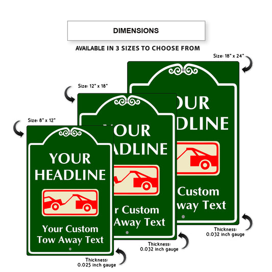 Your Headline Your Custom Tow Away Text Sign