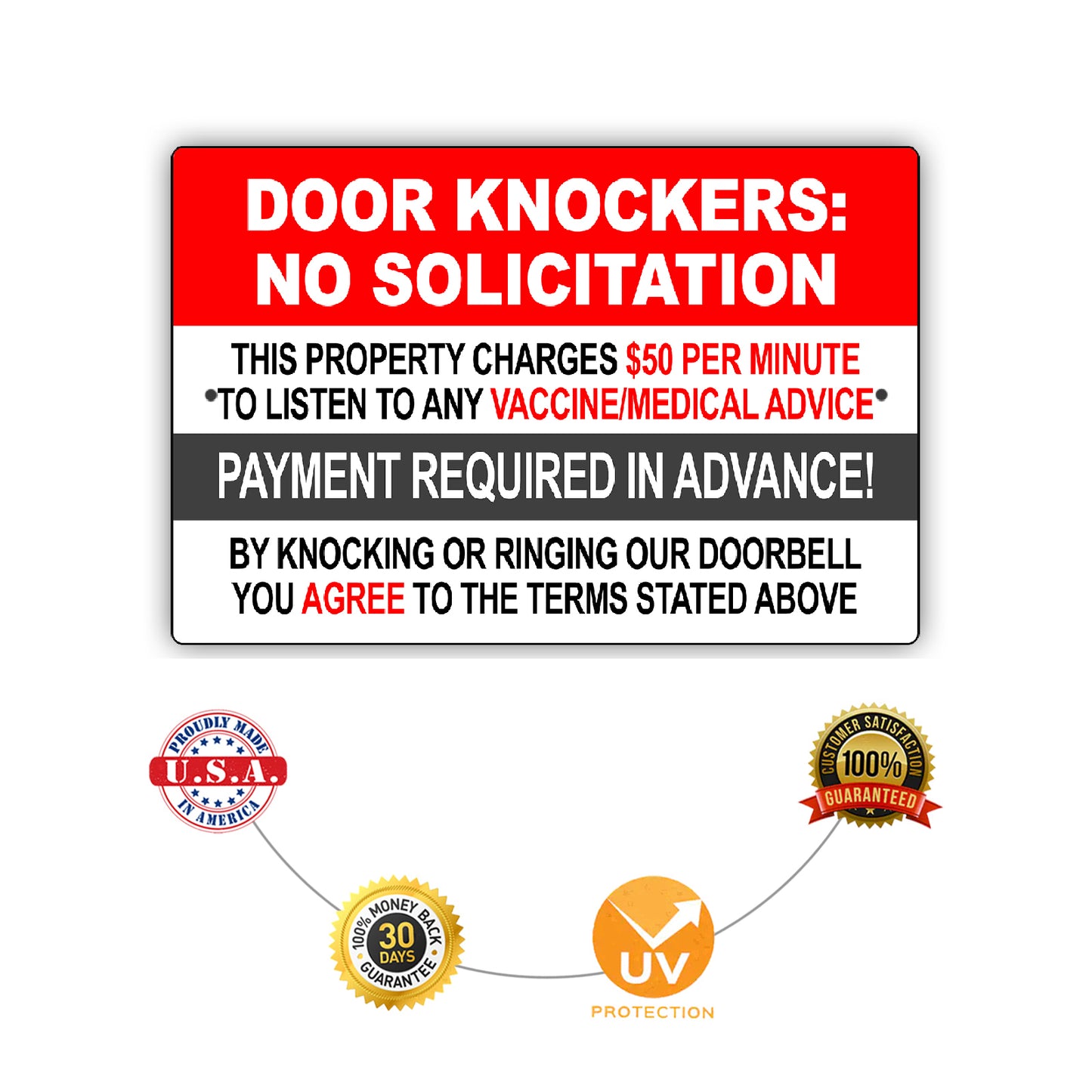 Door Knockers No Solicitation Sign