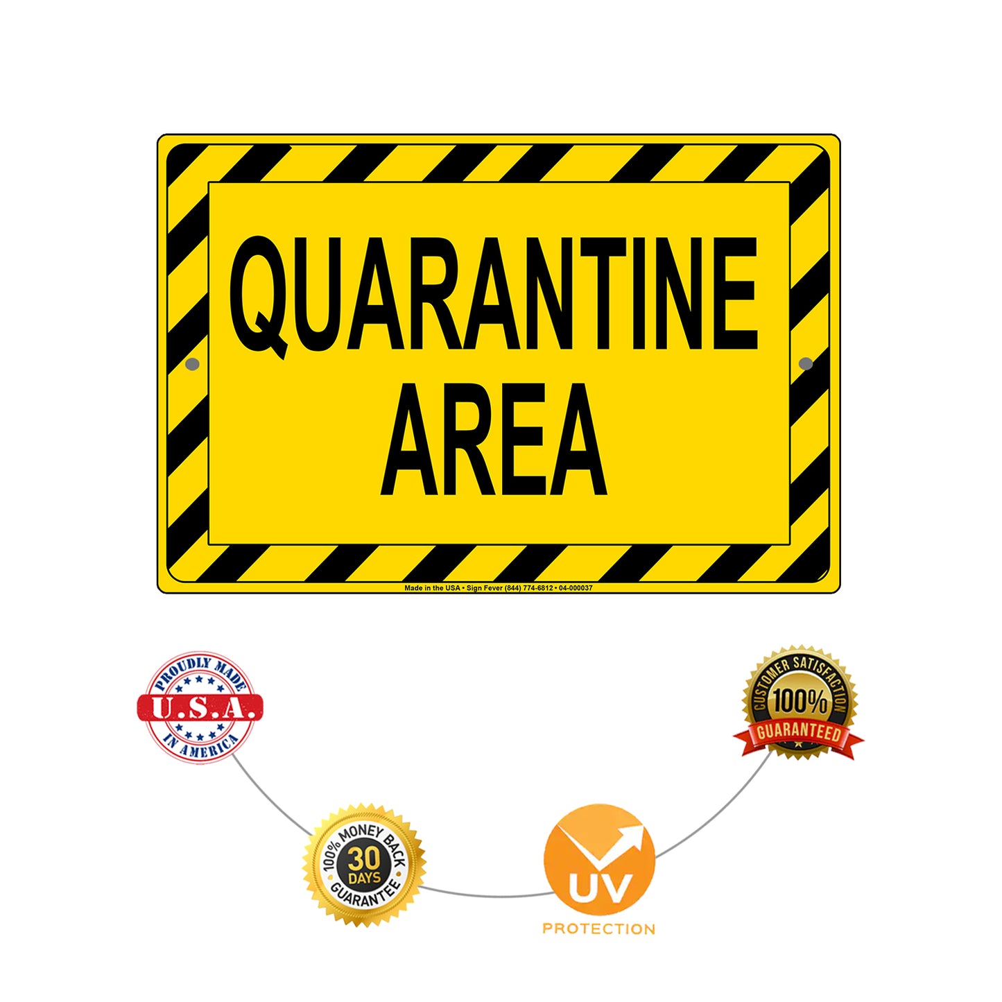 Coronavirus Covid19 Quarantine Area Caution Aluminum Metal Sign Plate