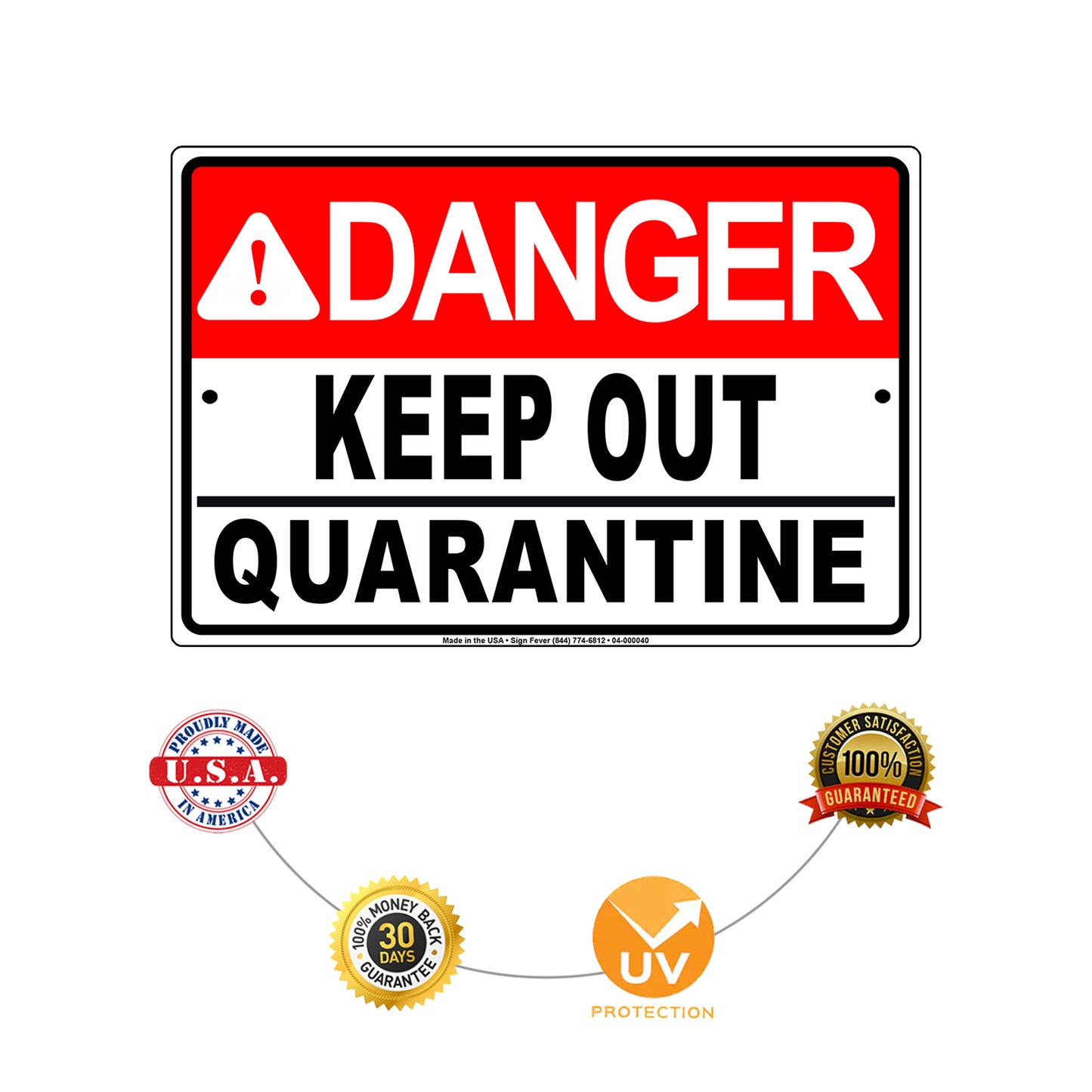 Danger Keep Out Quarantine Covid19 Coronavirus Aluminum Metal Sign Plate