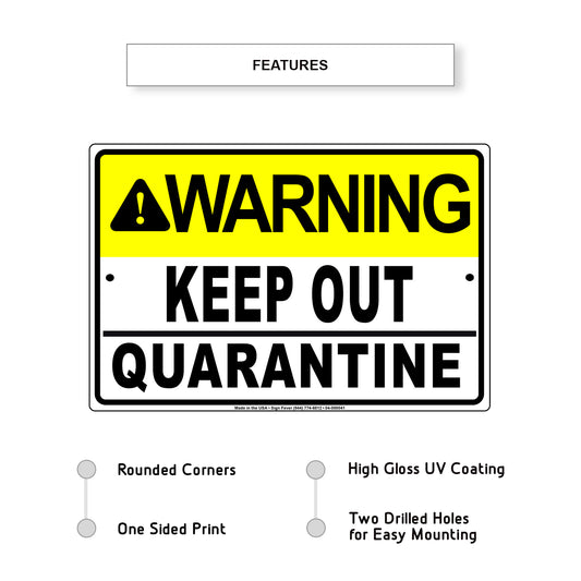Warning Keep Our Quarantine Coronavirus Covid-19 Aluminum Metal Display Sign Plate