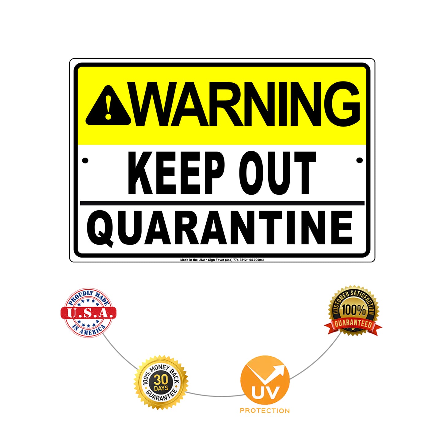 Warning Keep Our Quarantine Coronavirus Covid-19 Aluminum Metal Display Sign Plate