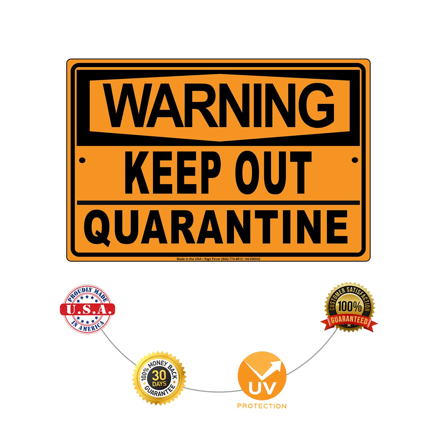 Warning Keep Our Quarantine Coronavirus Covid-19 Aluminum Metal Display Sign Plate
