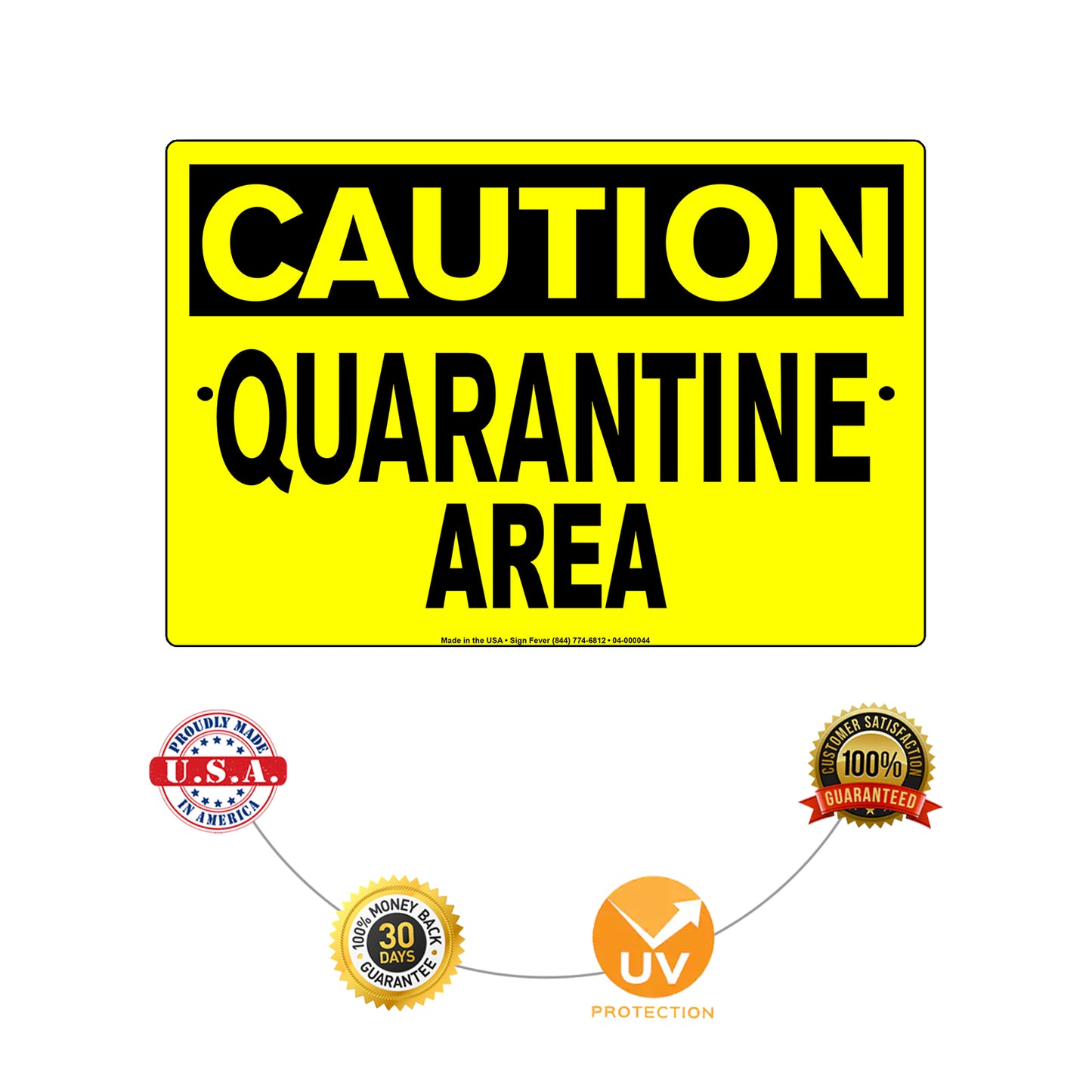 Caution Quarantine Area Coronavirus Covid-19 Aluminum Metal Display Sign Plate