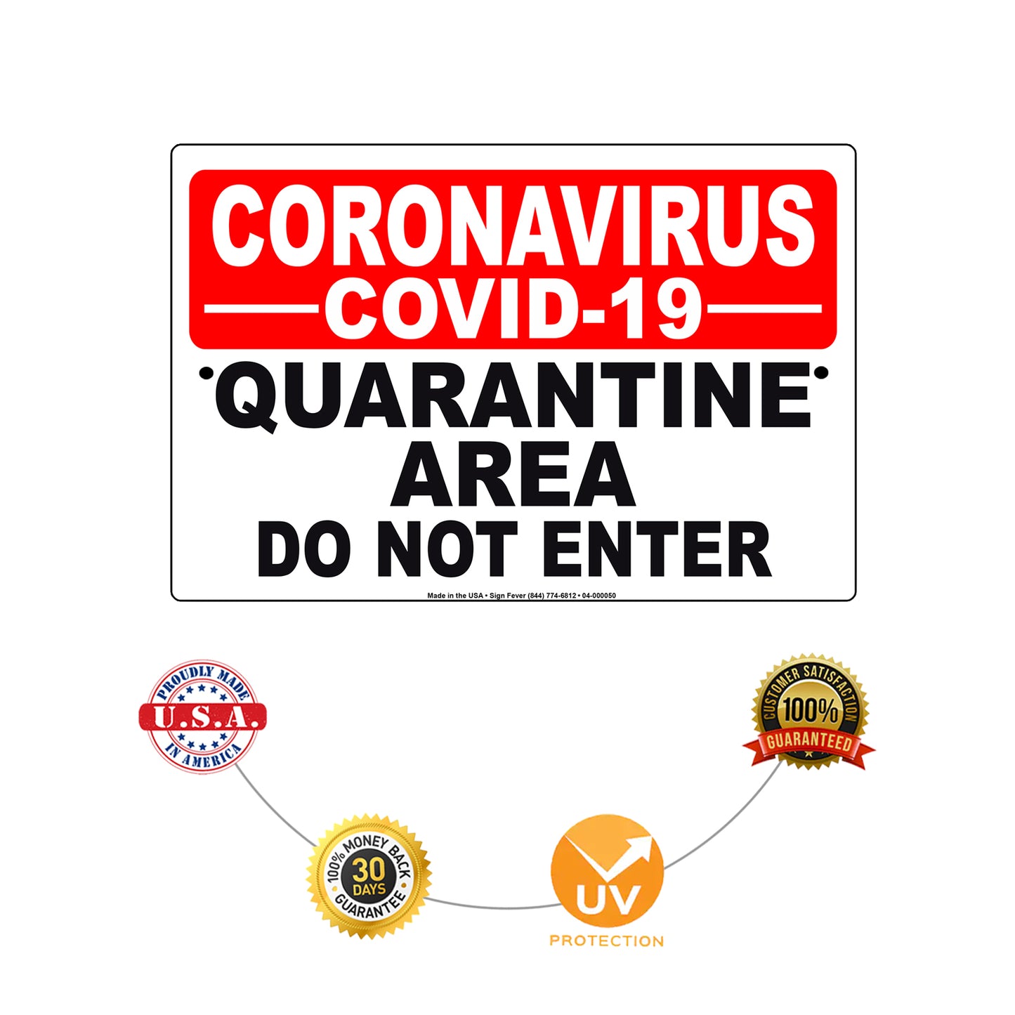 Coronavirus Covid-19 Quarantine Area Do Not Enter Coronavirus Covid-19 Aluminum Metal Display Sign Plate