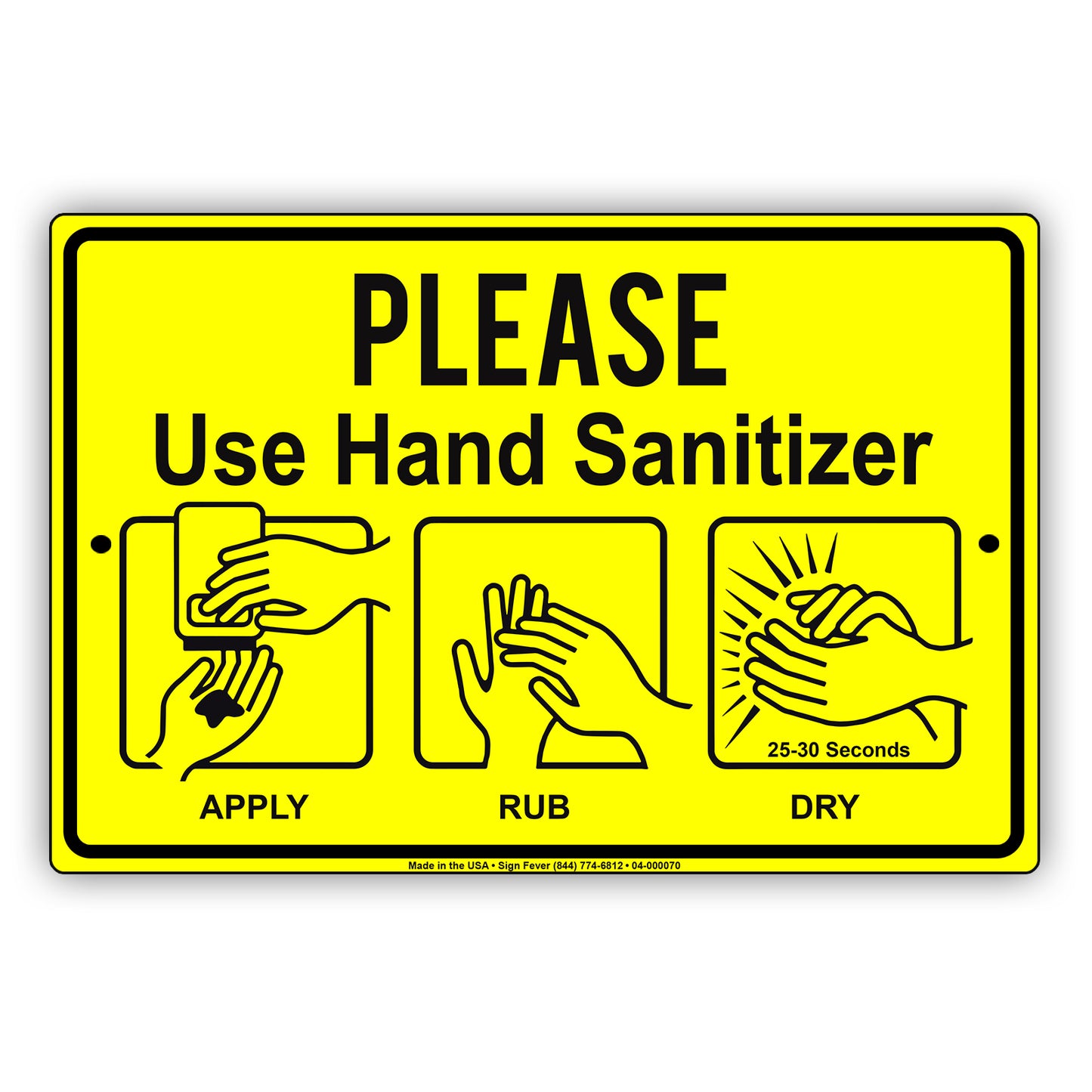 Please Use Hand Sanitizer Coronavirus Covid-19 Aluminum Metal Display Sign Plate