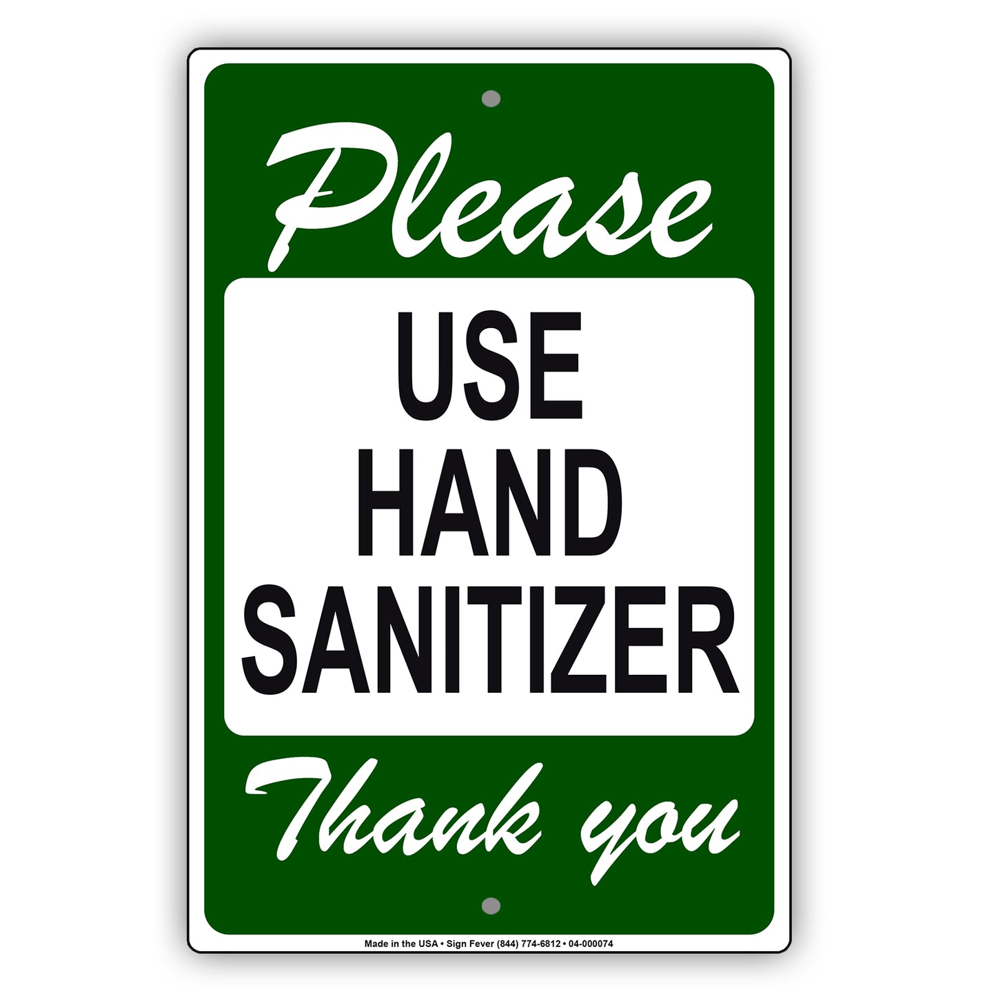Please Use Hand Sanitizer Thank You Coronavirus Covid-19 Aluminum Metal Display Sign Plate