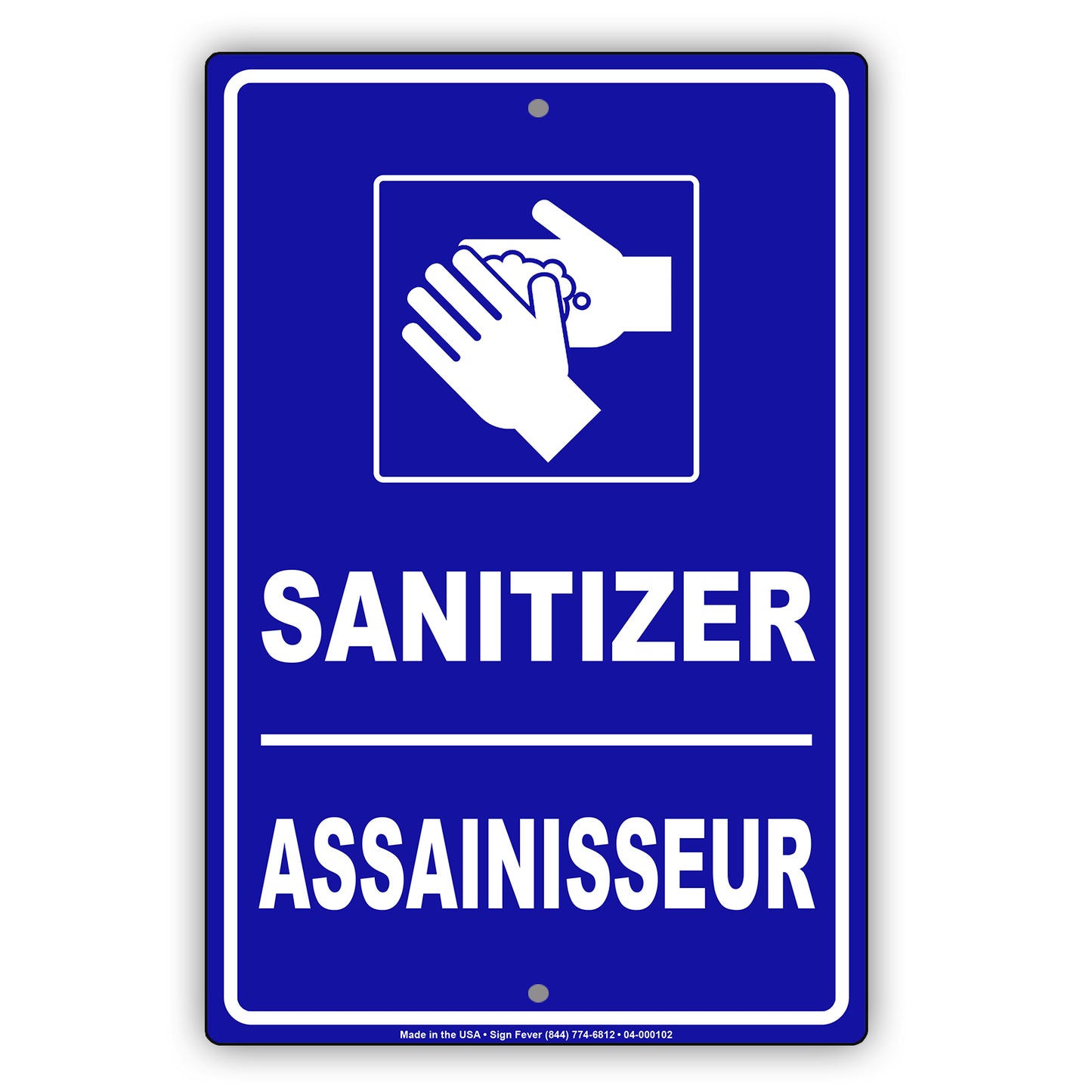 Sanitize Assainisseur Aluminum Metal Display Sign Plate