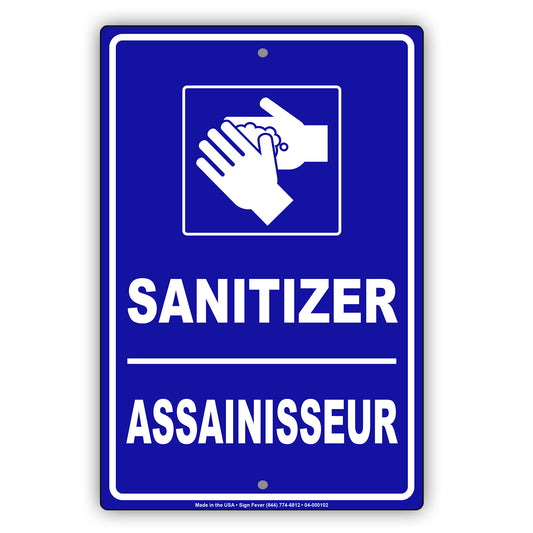 Sanitize Assainisseur Aluminum Metal Display Sign Plate