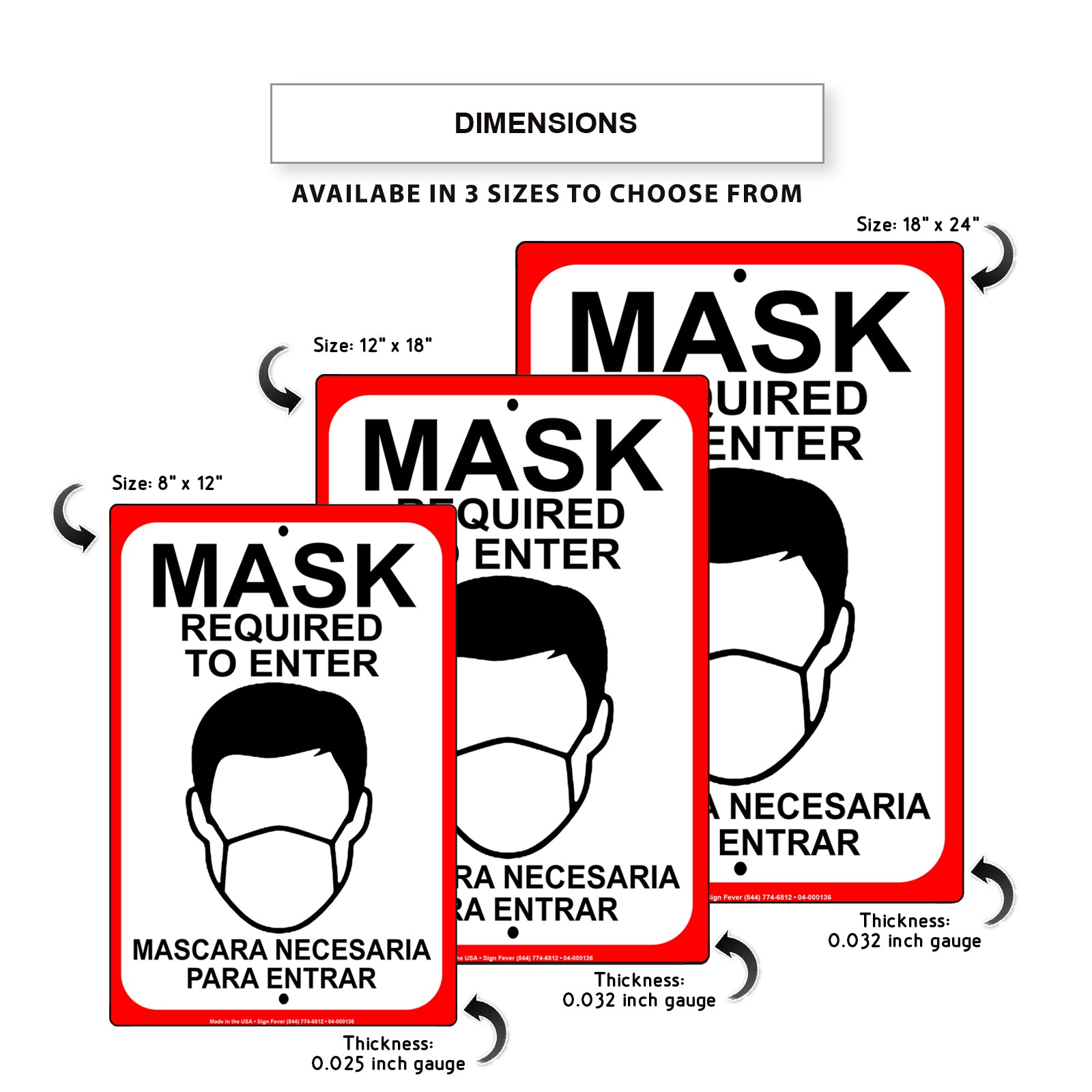 Face Mask Required To Enter Mascara Necesaria Para Entrar Sign
