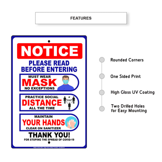 Notice Please Read Safety Precautions Before Entering Sign