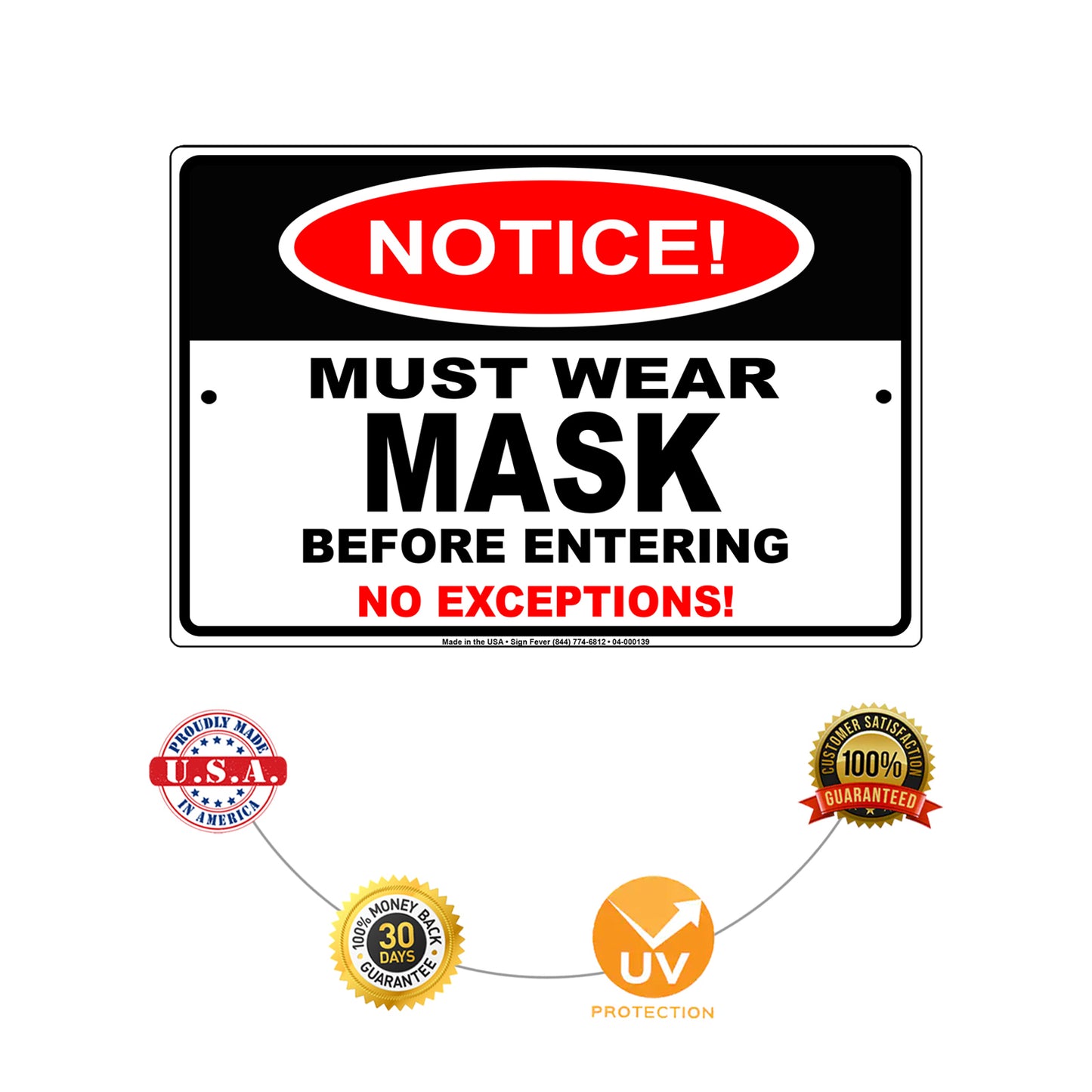 Notice Must Wear Mask Before Entering Sign