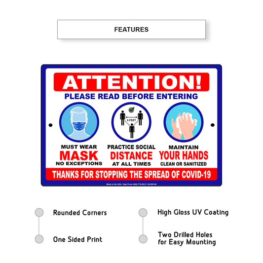 Attention Please Read Safety Precautions Before Entering Sign