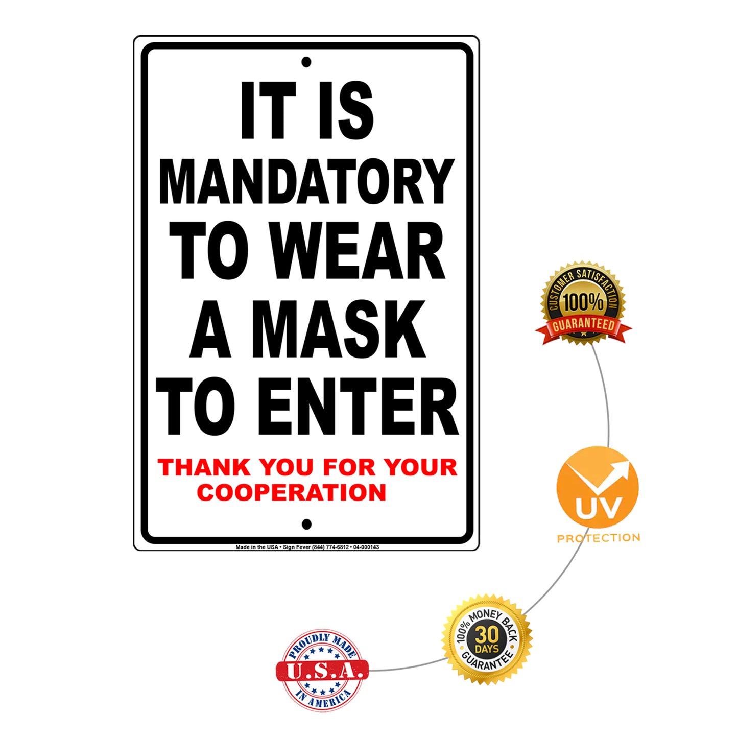 It Is Mandatory To Wear A Mask To Enter Sign