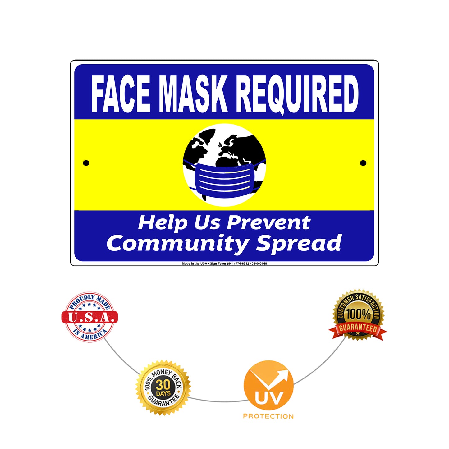 Face Mask Required Help Us Prevent Community Spread Sign