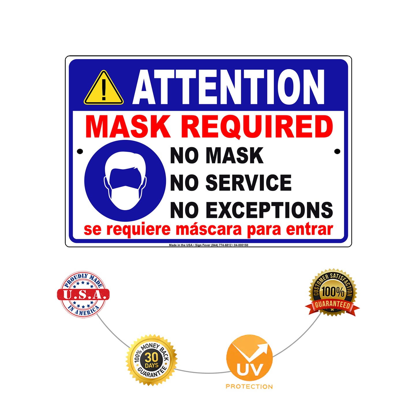 Attention Face Mask Required Sign