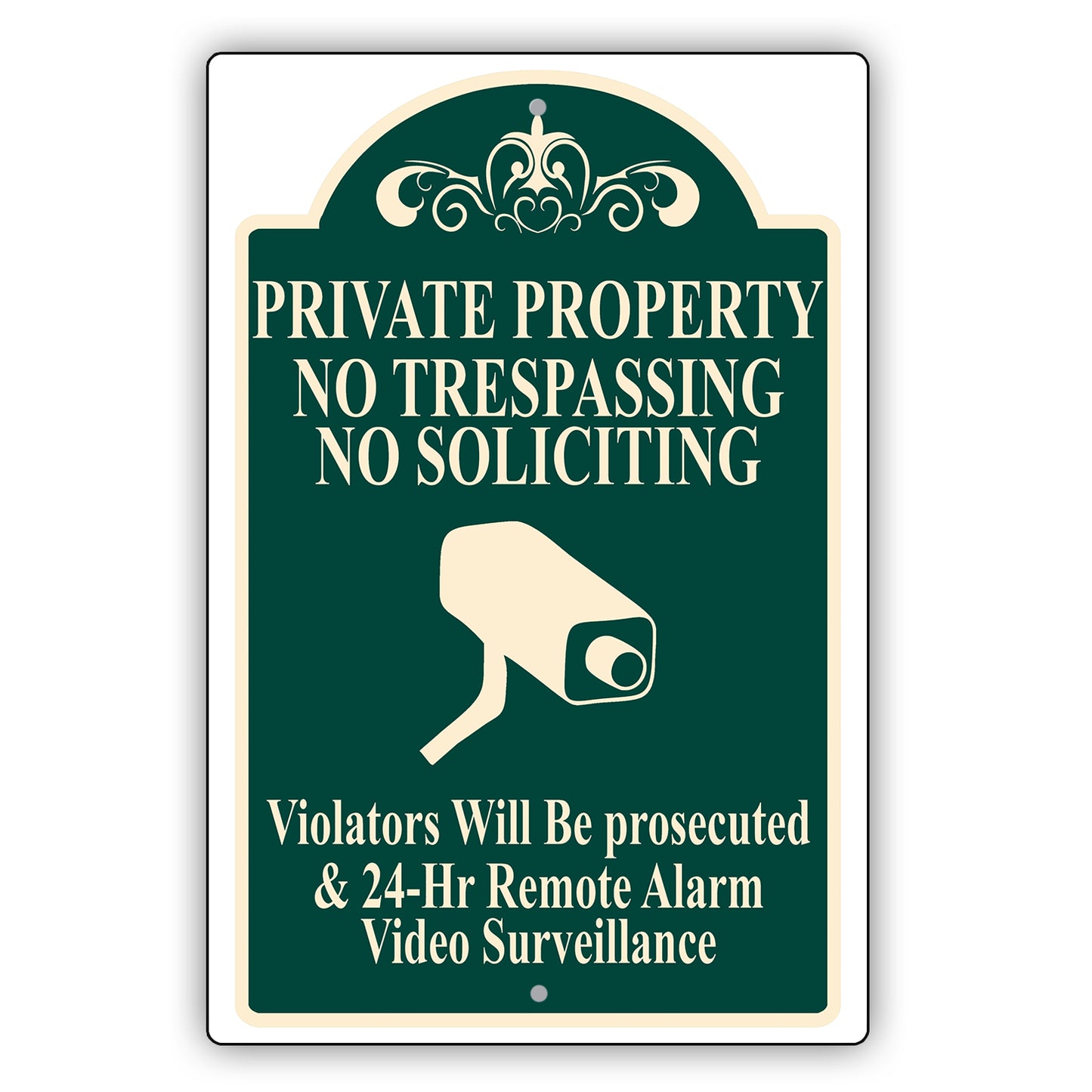 Private Property No Trespassing No Soliciting Sign