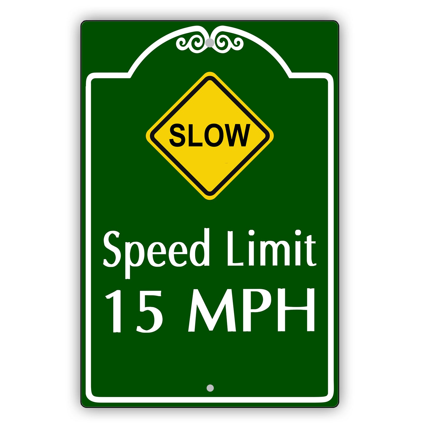 Slow Speed Limit 15 MPH Sign
