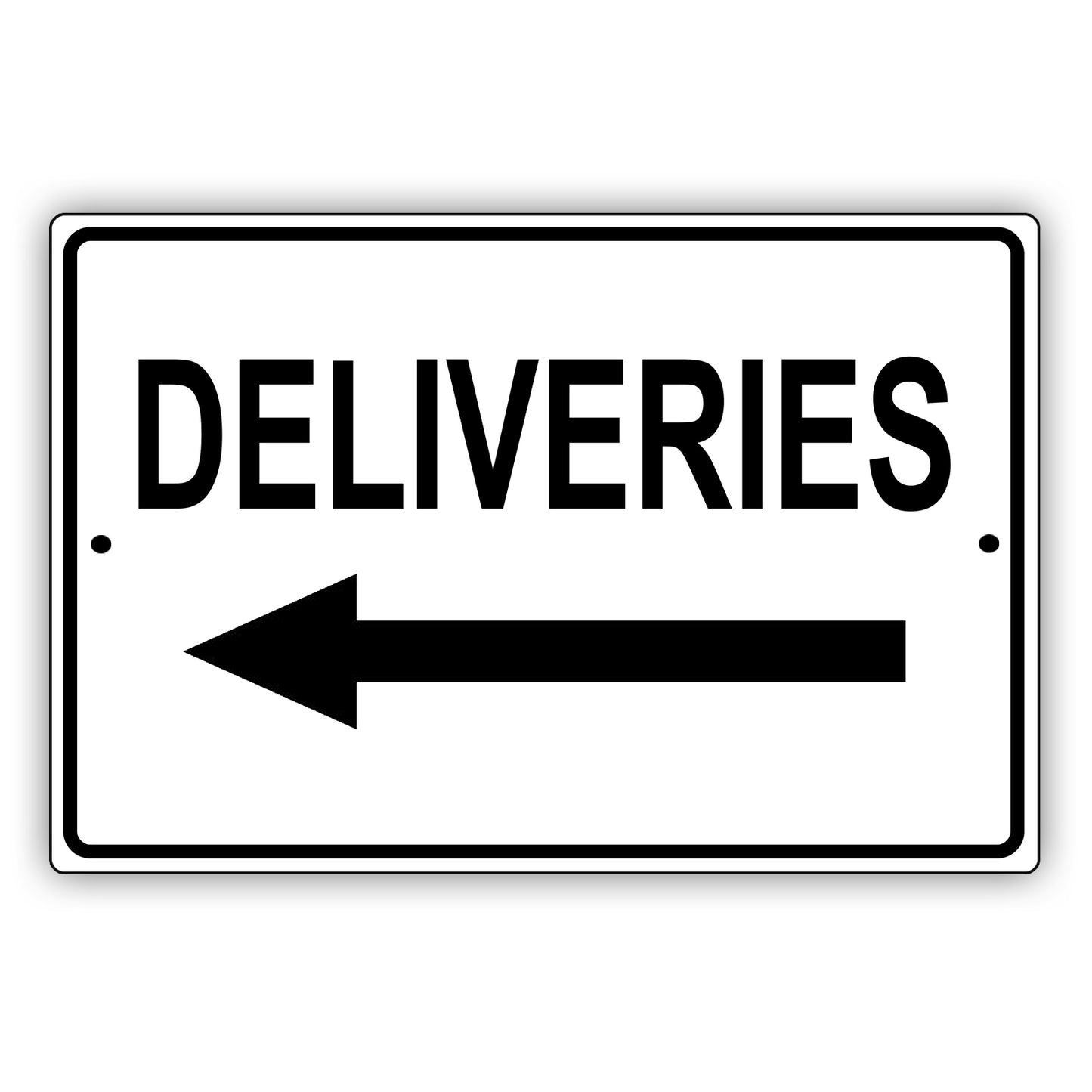 Deliveries Left Arrow Sign